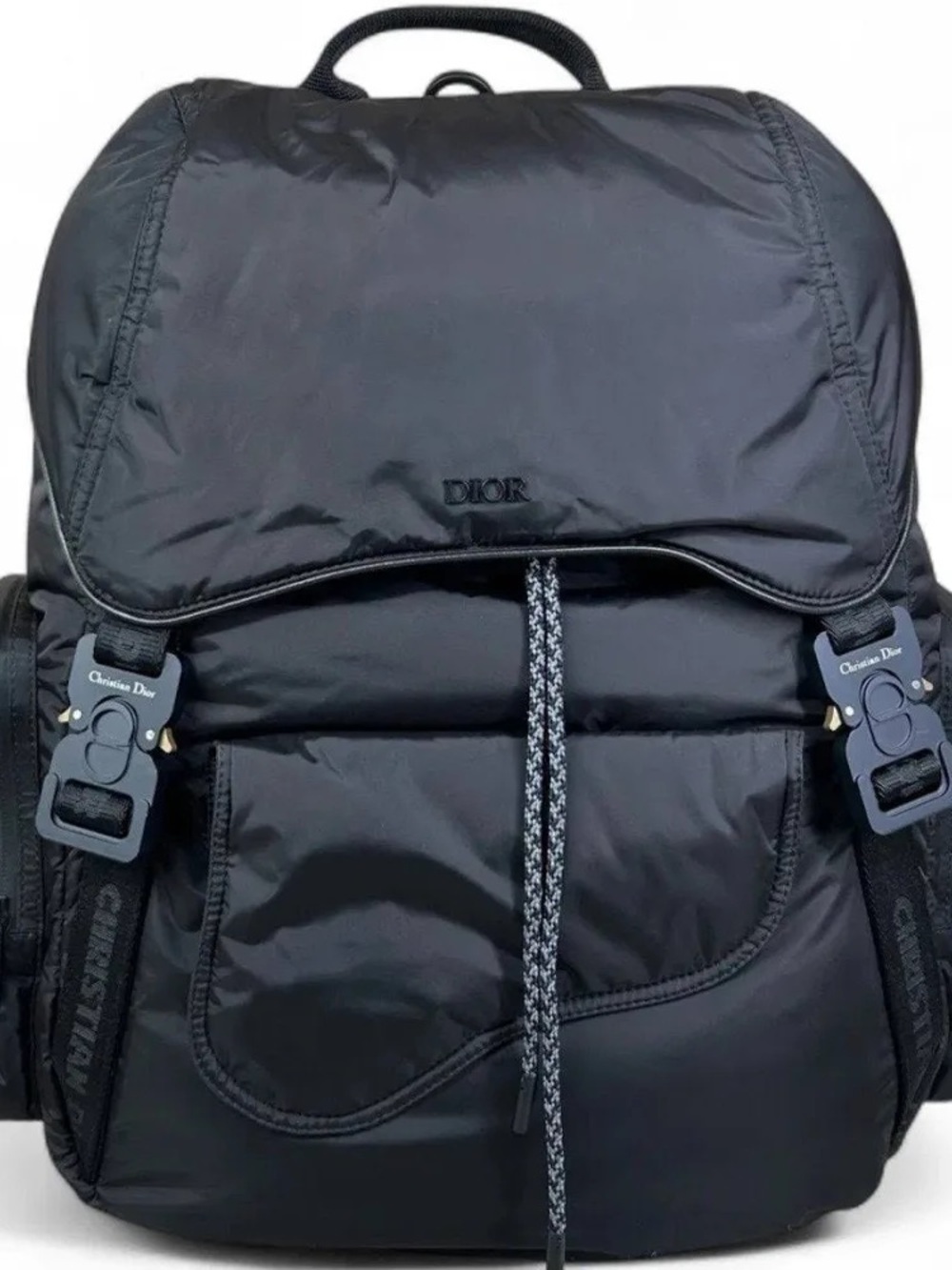 DIOR Saddle black nylon backpack black hardware